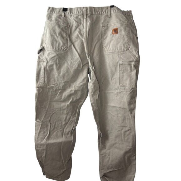 Carhartt Mens Beige Canvas Dungaree Work Pants Size 42x32 - note flaws - Picture 6 of 14